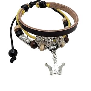 3/$20 Princess Crown Silver Plated Charm Stack Bracelet Fashion Jewelry